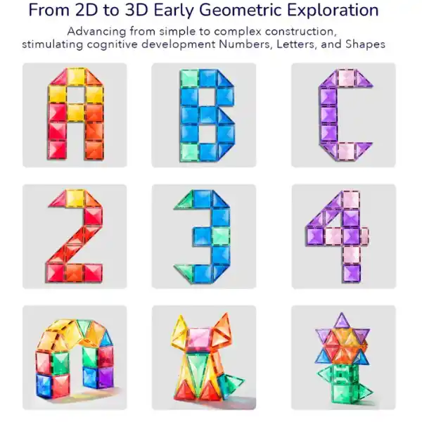 Магнитный разноцветный конструктор, 100 шт