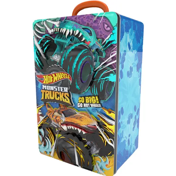 Hot Wheels Container pentru 6 mașinuțe din seria Monster Trucks