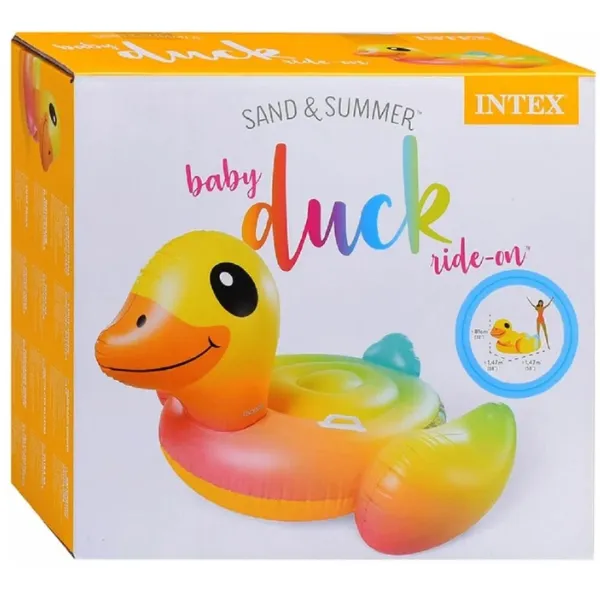 INTEX Plută-saltea gonflabilă “Rățușca” cu mânere, 147x147x81 cm, până la 40 kg, 3+