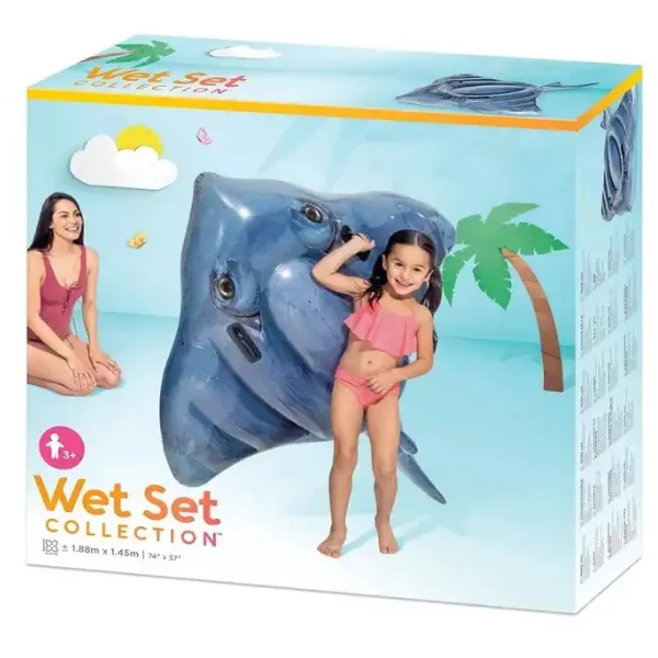 INTEX Plută-saltea gonflabilă „Scat” cu mânere, 180х135х28 cm, până la 40 kg, 3+
