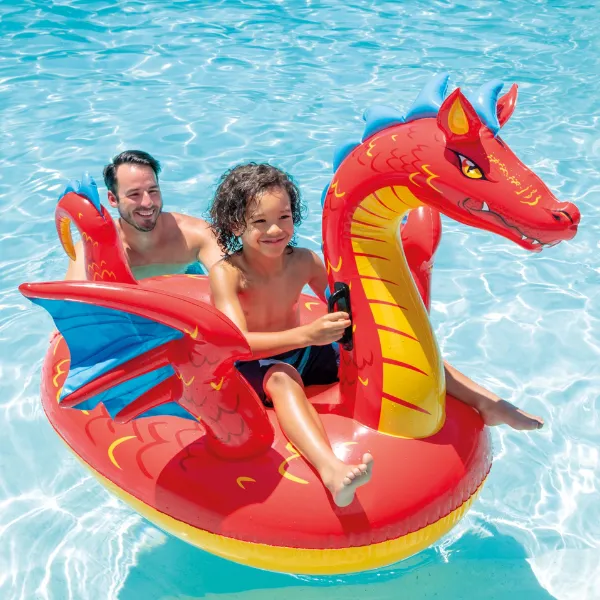 INTEX Plută-saltea gonflabilă “Dragon mistic” cu mânere, 198×173 cm, până la 40 kg, 3+