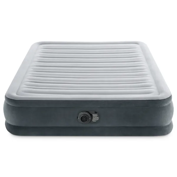 INTEX Pat gonflabil “Velur Comfort-Plush” 137x191x33 cm cu pompă încorporată 220V, până la 272 kg