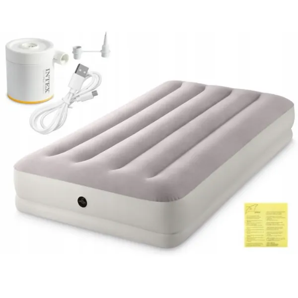 Saltea gonflabilă “Velur Prestige” 99x191x30 cm cu pompa USB portabilă 5V, până la 136 kg