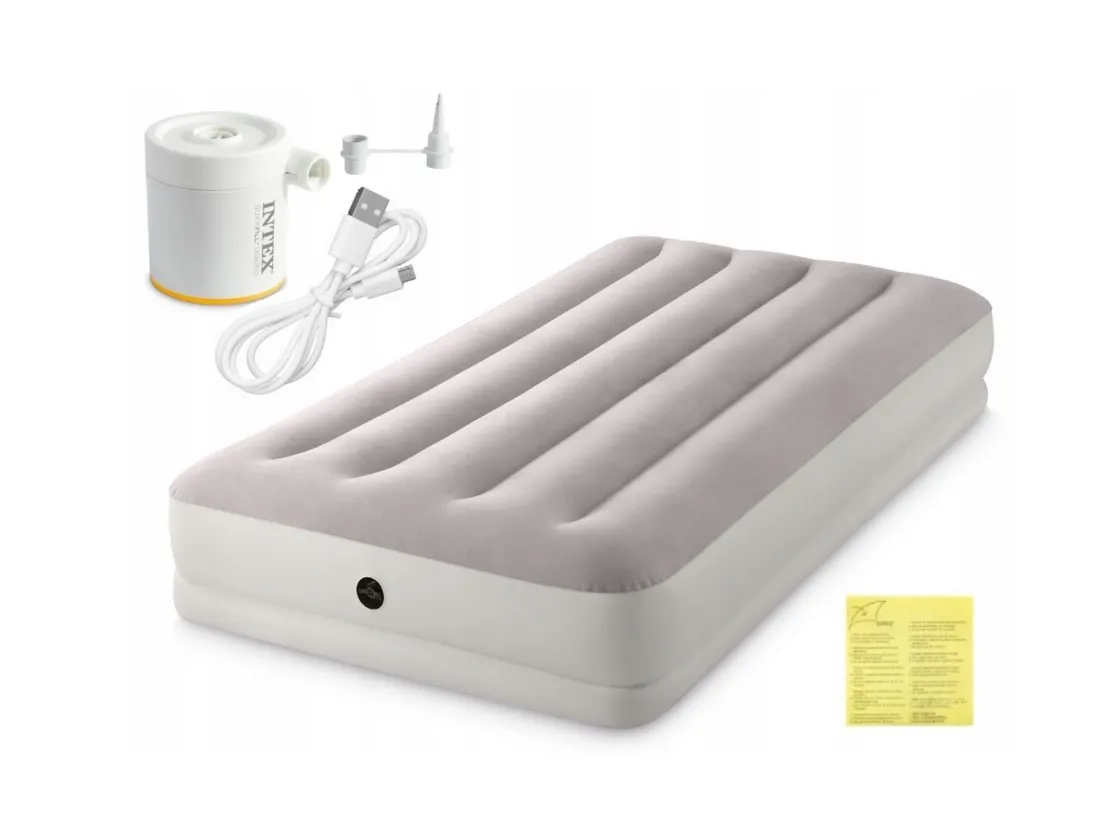 Saltea gonflabilă “Velur Prestige” 99x191x30 cm cu pompa USB portabilă 5V, până la 136 kg