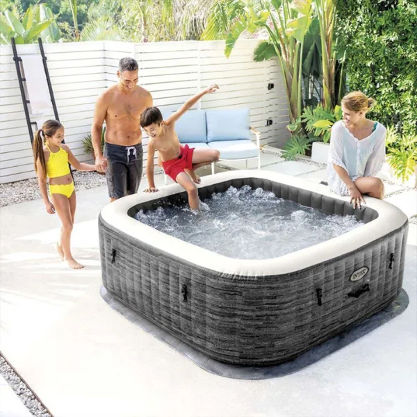 INTEX Jacuzzi SPA gonflabil “Greystone Deluxe” 211×211×71, 795L, 4 persoane