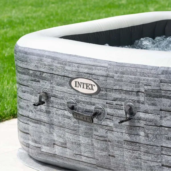 INTEX Jacuzzi SPA gonflabil “Greystone Deluxe” 211×211×71, 795L, 4 persoane