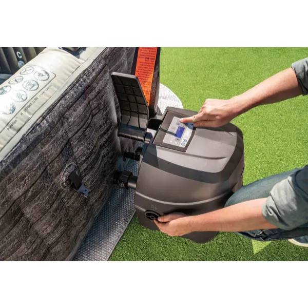 INTEX Jacuzzi SPA gonflabil “Greystone Deluxe” 211×211×71, 795L, 4 persoane