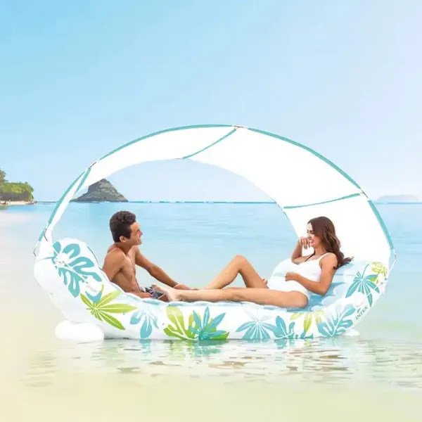 INTEX Plută-saltea gonflabilă „Tropical Lounge” cu baldachin 224x150x165cm, până la 200kg