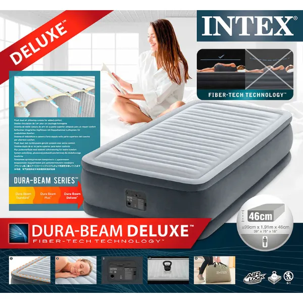 Saltea Intex Dura Beam99х191х46 cm cu pompă încorporată 220V