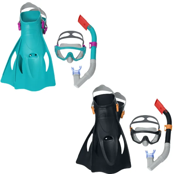 Bestway Set de înot (labe, mască, snorkel), 14+, 2 culori