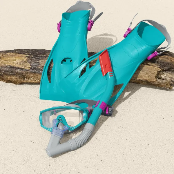 Bestway Set de înot (labe, mască, snorkel), 14+, 2 culori