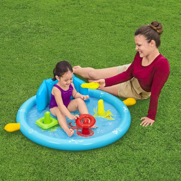 Bestway Piscină gonflabilă pentru copii cu baldachin „Scoica de mare” 115x89x76 cm, 45 L, de la 6 luni
