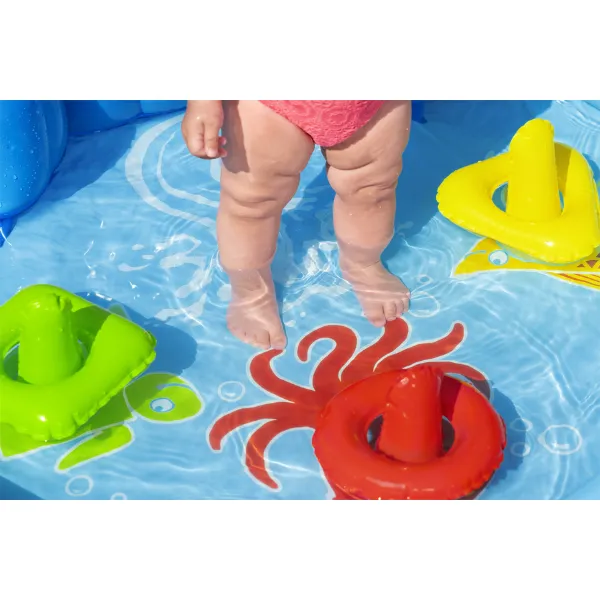 Bestway Piscină gonflabilă pentru copii cu baldachin „Scoica de mare” 115x89x76 cm, 45 L, de la 6 luni
