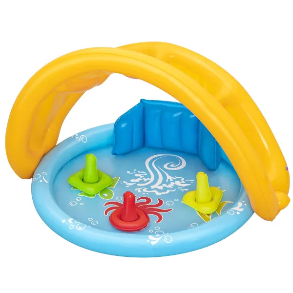Bestway Piscină gonflabilă pentru copii cu baldachin „Scoica de mare” 115x89x76 cm, 45 L, de la 6 luni