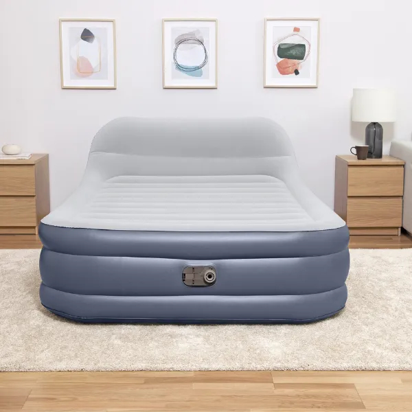 Saltea gonflbilă cu pompa electrică 220 V încorporată și tăblie, 226x152x84 cm