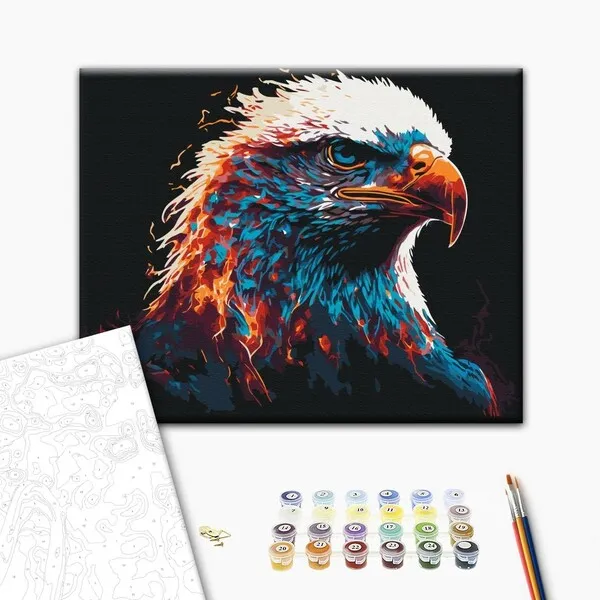 Pictură pe numere 40*50 cm (în cutie) – Vultur în flăcări