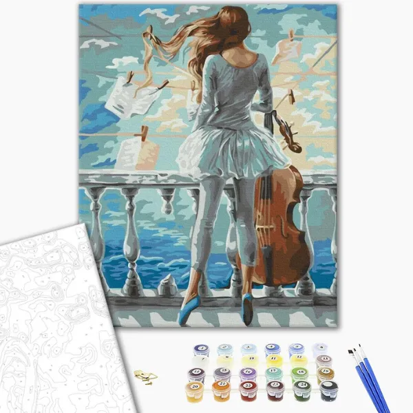 Pictură pe numere 40*50 cm (în cutie) – Fata muzicală