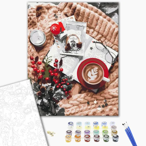 Pictură pe numere 40*50 cm (în cutie) – Crăciun confortabil