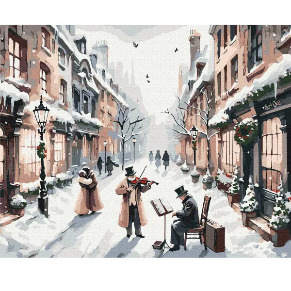 Pictură pe numere 40*50 cm (în cutie) – Melodia de Crăciun