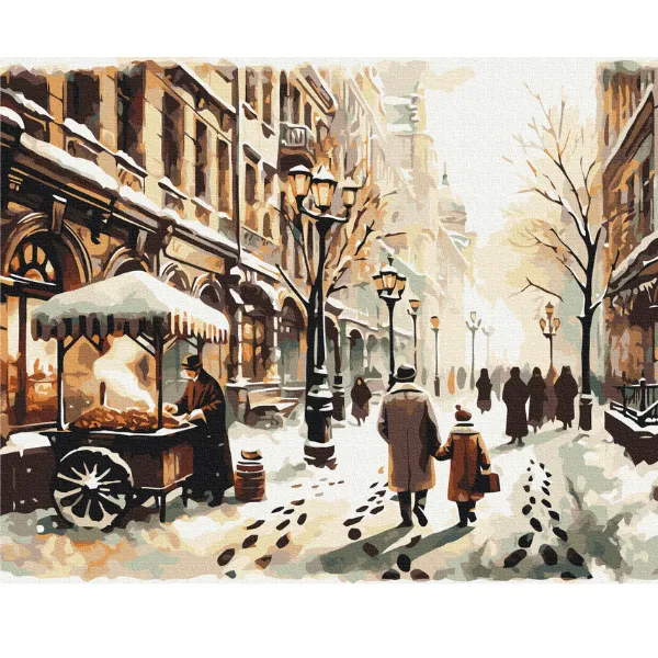 Pictură pe numere 40*50 cm (în cutie) – Oraș de iarnă