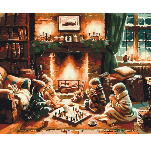 Pictură pe numere 40*50 cm (în cutie) – Când este viscol