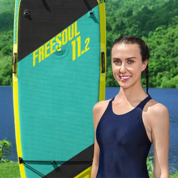 SUP - placă 2 în 1 Freesoul Tech Convertible 340 х 89 х 15 cm cu cu scaun, vâslă, pompă