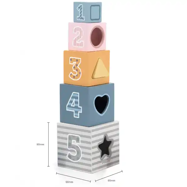 Деревянные кубики-пирамидка "Сортируем и складываем"