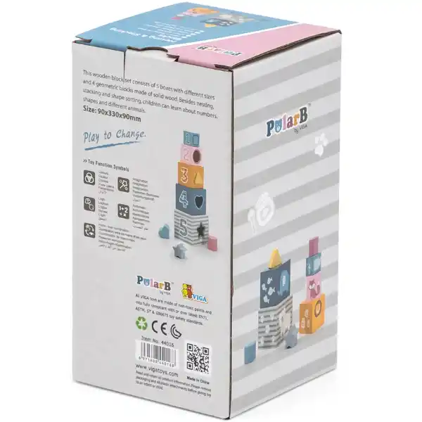 Деревянные кубики-пирамидка "Сортируем и складываем"