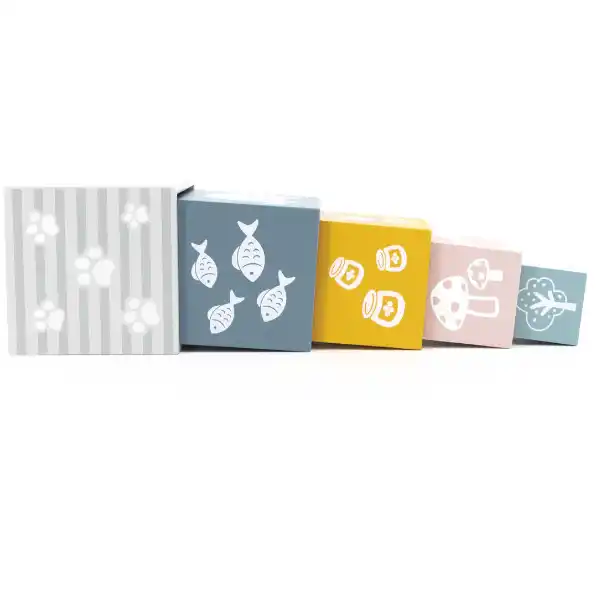 Деревянные кубики-пирамидка "Сортируем и складываем"