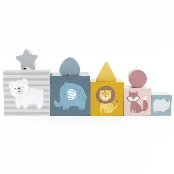 Деревянные кубики-пирамидка "Сортируем и складываем"