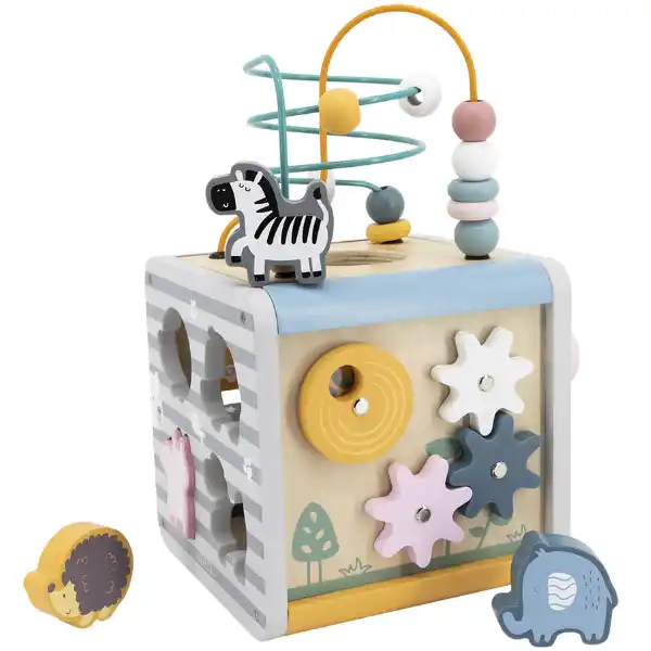 Деревянный бизикуб "Игровой куб 5 в 1"