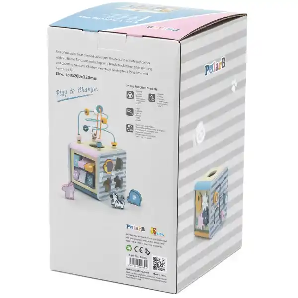 Деревянный бизикуб "Игровой куб 5 в 1"