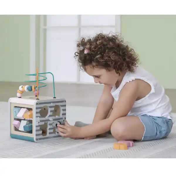 Деревянный бизикуб "Игровой куб 5 в 1"