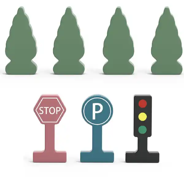 Деревянный конструктор "Город", 56 элем.