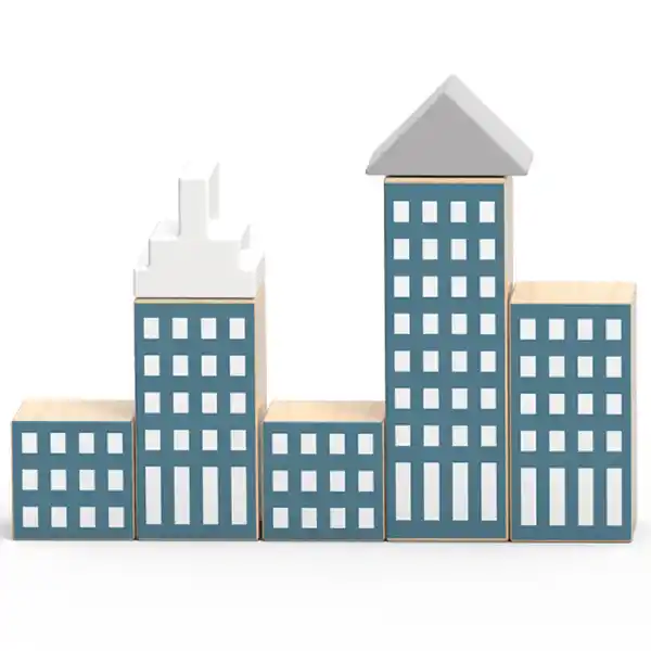 Деревянный конструктор "Город", 56 элем.