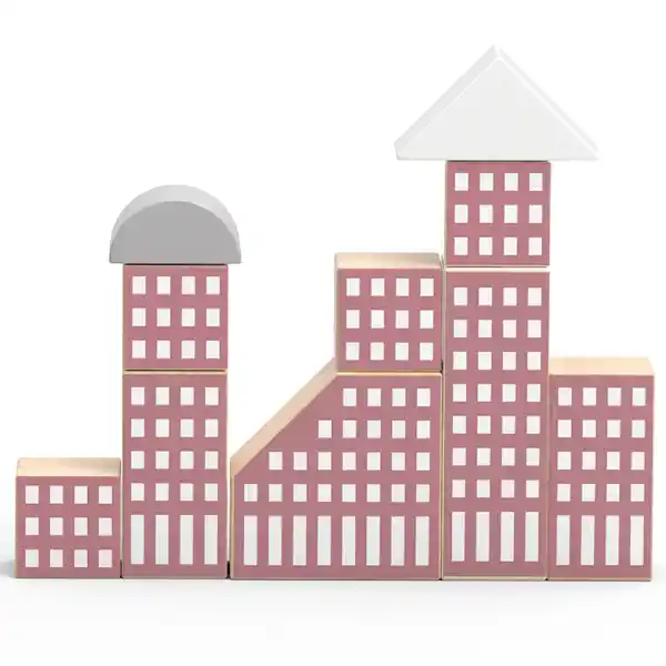 Деревянный конструктор "Город", 56 элем.