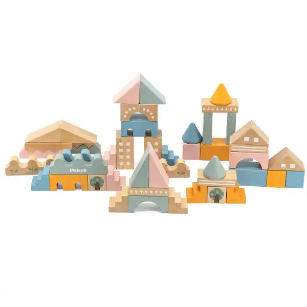 Деревянный конструктор "Городской квартал", 50 элем.