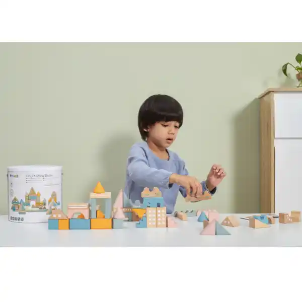 Деревянный конструктор "Городской квартал", 50 элем.