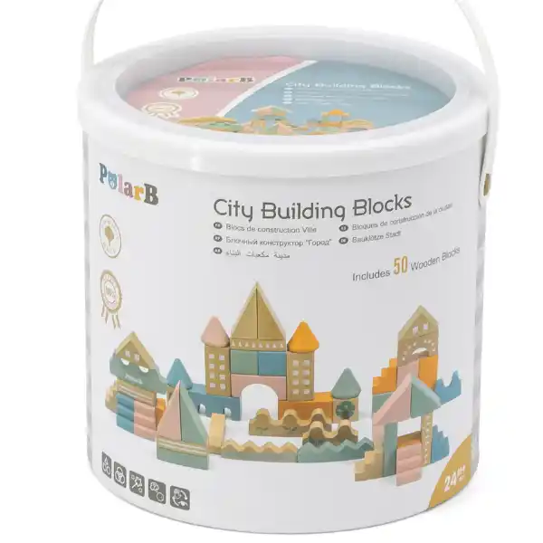 Деревянный конструктор "Городской квартал", 50 элем.