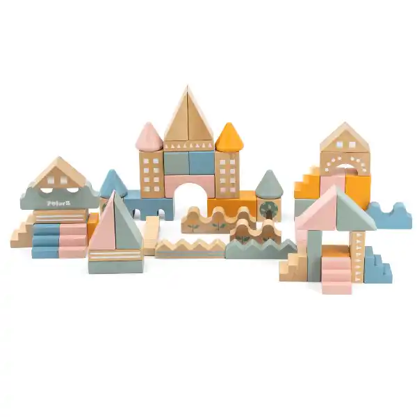 Деревянный конструктор "Городской квартал", 50 элем.