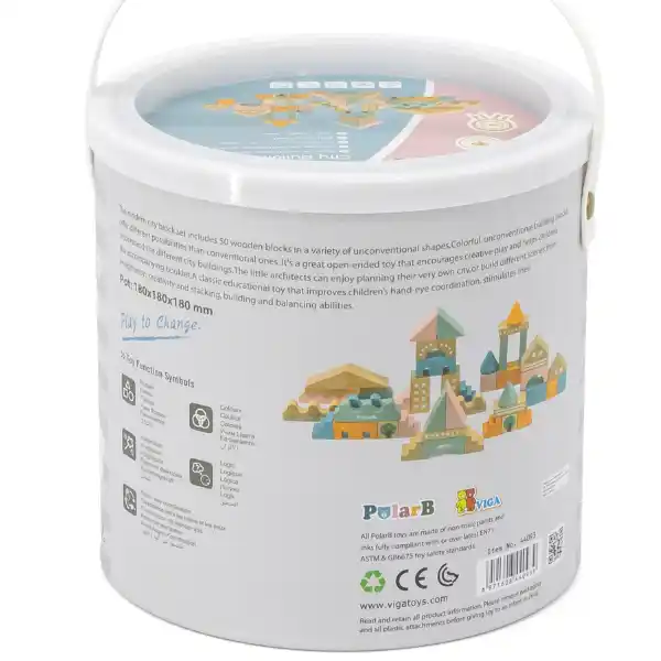 Деревянный конструктор "Городской квартал", 50 элем.