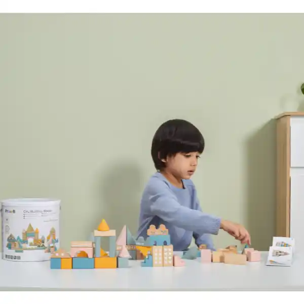 Деревянный конструктор "Городской квартал", 50 элем.