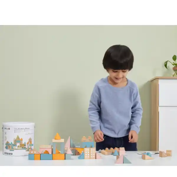 Деревянный конструктор "Городской квартал", 50 элем.