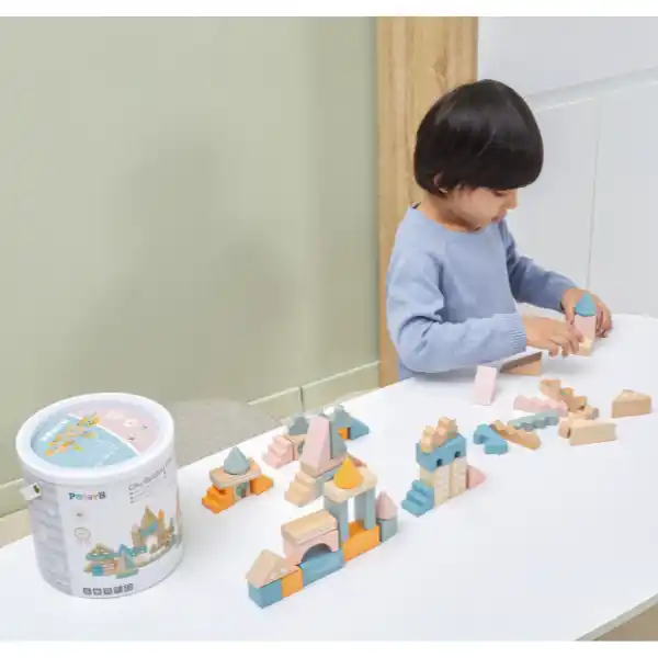 Деревянный конструктор "Городской квартал", 50 элем.