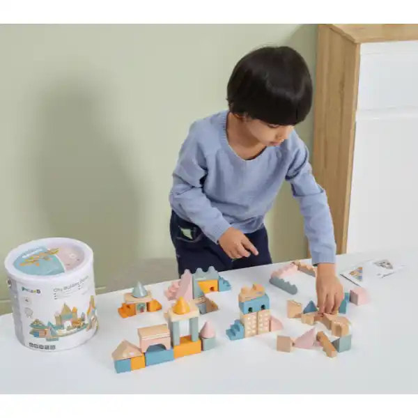 Деревянный конструктор "Городской квартал", 50 элем.