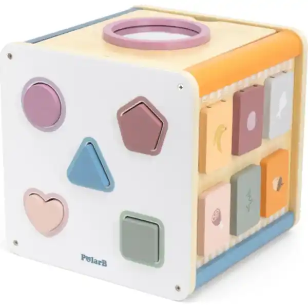 Деревянный бизикуб "Игровой куб 8 в 1"