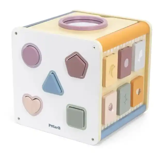 Деревянный бизикуб "Игровой куб 8 в 1"