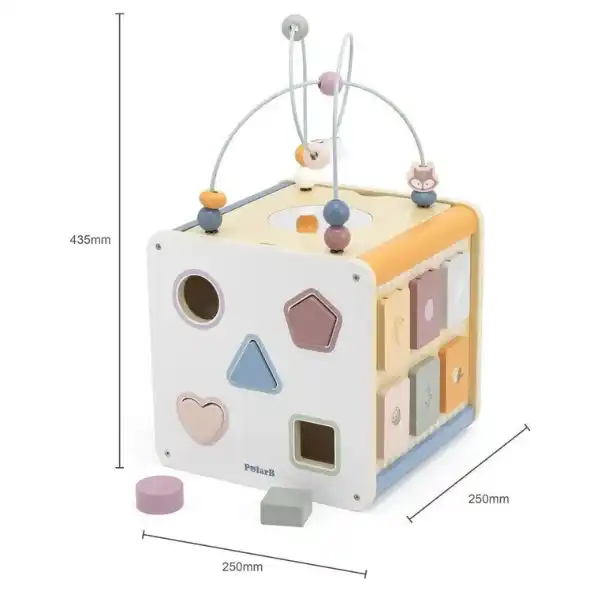 Деревянный бизикуб "Игровой куб 8 в 1"
