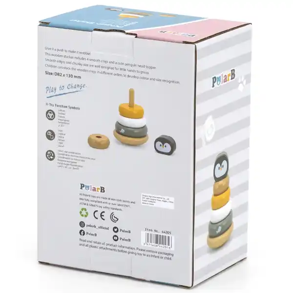 Деревянная пирамидка-неваляшка "Пингвин"