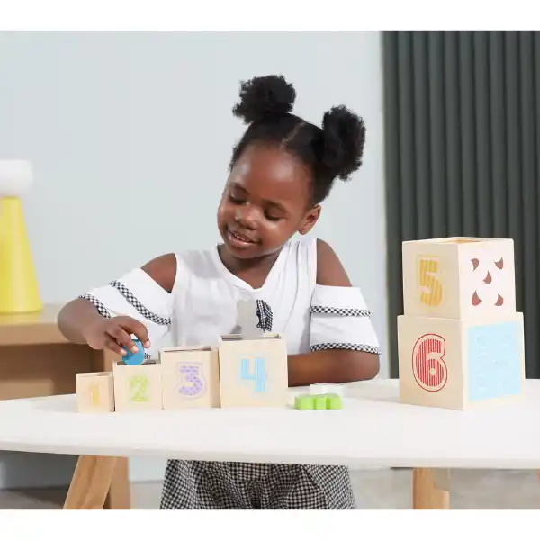 Деревянные кубики-пирамидка "Играй и учи"